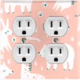 thumbnail image 1 of Metal Light Switch Plate Cover Cute Nature Wild Animals Pink ZOO004, 1 of 13