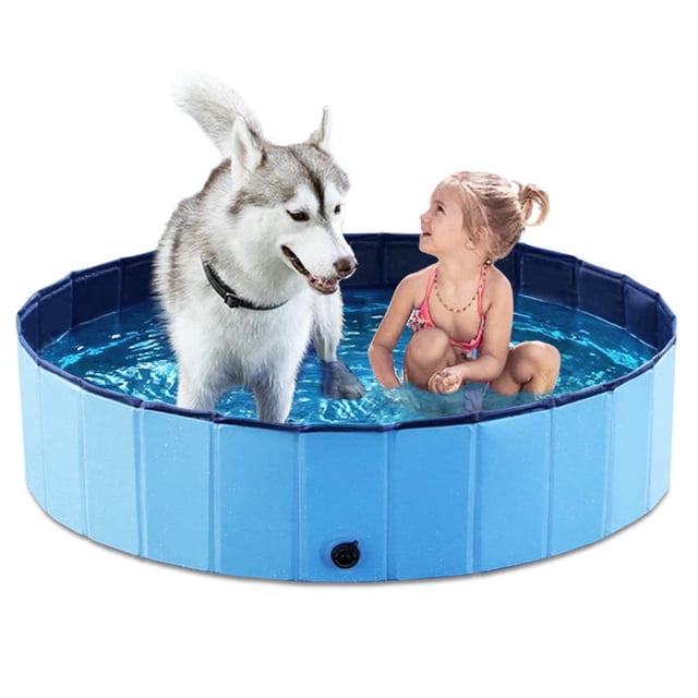 Bañera plegable para perros y mascotas Jasonwell, plegable, 48 cm, azul