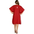 thumbnail image 3 of HAPPY BAY Women's Loungewear Casual Ladies Bikini Kaftan Beachwear Tunic Summer Vacation Coverup Mini Caftan for Women 2X-3X Red, Paisley, 3 of 3