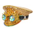 thumbnail image 1 of Sombrero de copa plana con diamantes de imitación para mujer, gorra con visera y purpurina, sombrero de discoteca moderno. Oro, 1 of 9