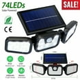thumbnail image 3 of Solar Wall Lamp 74 LEDs 3 Adjustable Head Motion Sensor Flood Light IP65 Waterproof Security Light Outdoor 270 Wide Angle Light For Garage Front Door Garden Pathway, 3 of 3