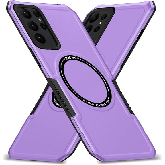 Magnetic Phone Case for Samsung Galaxy S21 Ultra (Not S21) Compatible for Magsafe, Military-Grade Shockproof Protective Case Built-in Magnet Circle for Samsung Galaxy S21 Ultra, MS Purple