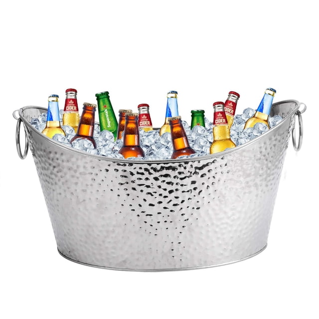 Tinas para bebidas de acero inoxidable, cubos grandes para bebidas, cubos para hielo para fiestas, bodas, 12L