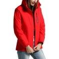 thumbnail image 1 of WEIYLL Veste en Molleton pour Femmes Couleur Unie Chapeau Détachable Velours Charge Usb Chauffage Coupe-Vent Randonnée Rouge Vêtements d'Automne Taille 2TG, 1 of 9