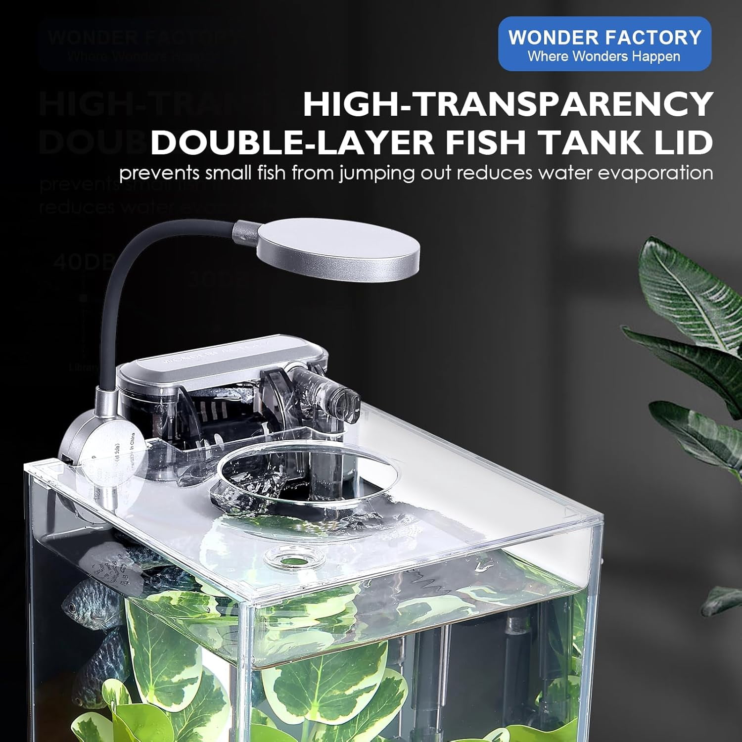 Desktop Small Aquarium Set Glass Fish Tank 1.25 Gallon, with Water Pump Filter Bright LED Light Gravel Cleaning Tool, Starter Kit Small Space Easy Setup Space-Saving Design Betta Shrimp