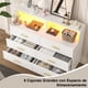 thumbnail image 4 of Cómoda Cajonera de 6 Cajones, Cómoda con Luz LED y Toma de Corriente, Almacenamiento para Armario Organizador, Dormitorio, Sala de Estar, Pasillo, Entrada, 120 * 40 * 93cm (Blanco), 4 of 7