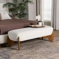 thumbnail image 6 of Baxton Studio Vinicio Mid-Century Modern Cream Boucle Accent Bench, 6 of 8