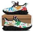 thumbnail image 1 of Zapatos planos con estampado 3D de hojas de marihuana para mujer, transpirables, de primera calidad, informales, cómodos para caminar., 1 of 6