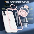 thumbnail image 3 of Cover for iPhone 16 Case with Ring Holder Magnetic Black Compatible with Magsafe Wireless Charger iPhone 16 Phone Case Clear Shockproof Rugged (Pink), 3 of 14