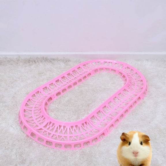 LABSERRON 6Pcs Pink Hamster Running Wheels Roller Ball Track Toy For Indoor Activities 15.72X6.29X1.57in
