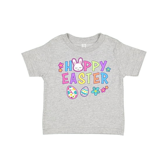 Inktastic Happy Easter with Bunny Face and Easter Eggs Girls Toddler T-Shirt