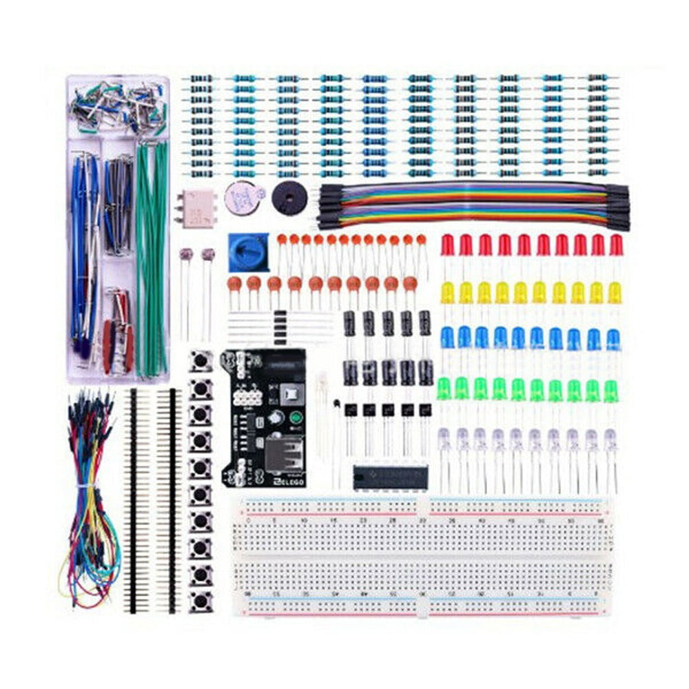Electronic Component Basic Starter Kit w/830 Tie-points Breadboard Power  Supply