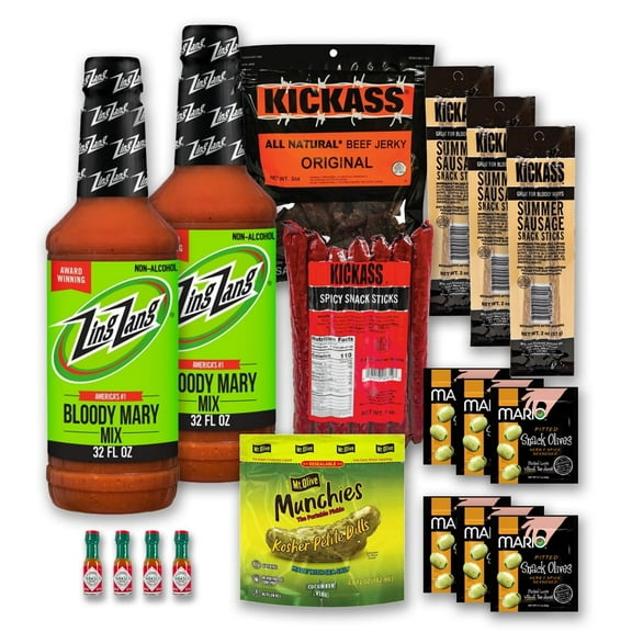 The LakeHouse 18 Piece Ultimate Bloody Mary Gift Box with Zing Zang - Just Add Vodka - Gifts for Men
