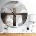 thumbnail image 2 of DesignArt Big Cross between Two Cliffs Large Wall Clock, 2 of 2