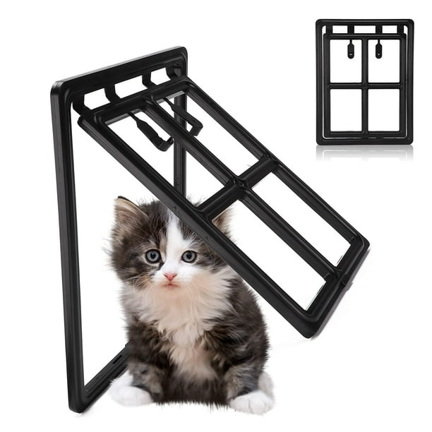 Puerta para mascotas, puertas para perros y gatos, puerta mosquitera de entrada y salida para perros pequeños y medianos (L)