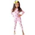 thumbnail image 1 of Pijama Posh Peanut Rainbow Hearts viscosa de bambú para niñas de 2 años, 1 of 8