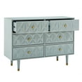 thumbnail image 3 of Linon Alick Commode en Bois à Six Tiroirs avec Texture Géométrique Gris, 3 of 13