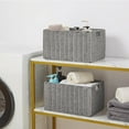 thumbnail image 6 of Wicker Storage Basket, Set of 2 Hand-Woven Paper Rope Wicker Basket, Small Storage Baskets for Organizing Toilet Paper Basket, Foldable Large Cube Storage Organizer Bins for Shelves (Grey), 6 of 8