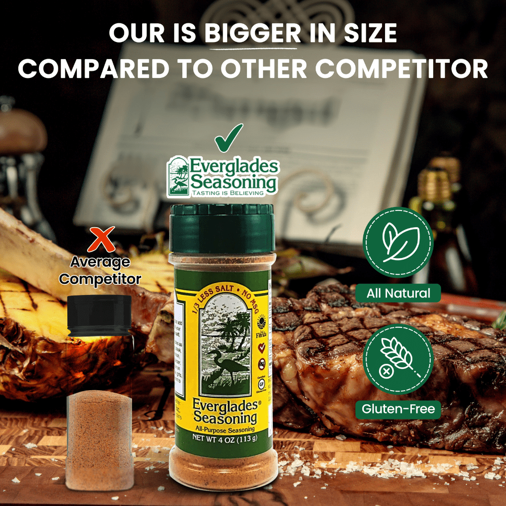 (4 pack) Everglades All-Purpose Less Salt Seasoning - Mild - 4 oz