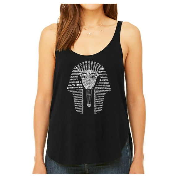LA Pop Art Women's Premium Word Art Flowy Tank Top - KING TUT