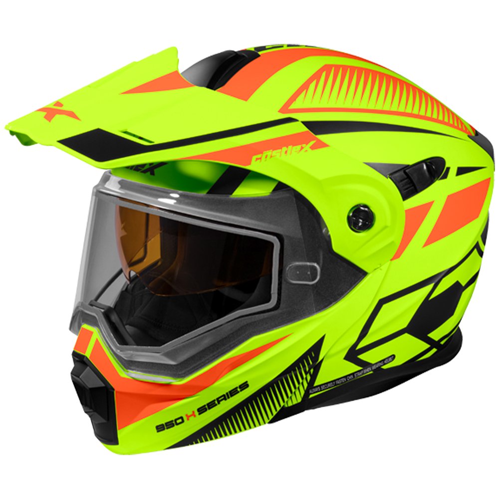 Castle X Matte HiVis/Orange CX950 Blitz Snowmobile Dual Lens Modular