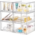 thumbnail image 1 of Cajones de plástico Homaigie, transparentes, apilables, paquete de 6, 1 of 6