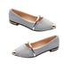 thumbnail image 1 of 1 par de zapatos desnudos planos puntiagudos de verano elegantes zapatos de mujer soltera antideslizantes con perlas, 1 of 5