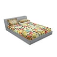 thumbnail image 2 of Ambesonne Floral Fitted Sheet & Pillow Sham Set, Ivy Leaves and Scenery, Full, Multicolor, 2 of 2