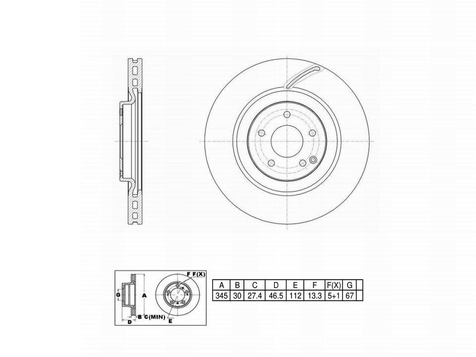 Winstop Brake Rotor, Front WS249290, Mercedes-Benz CLK500 2006-2003