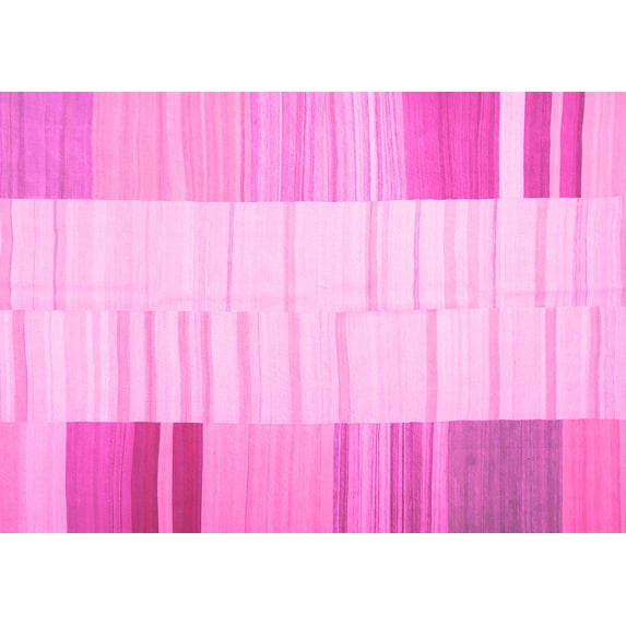 Ahgly Company Indoor Rectangle Abstract Pink Contemporary Area Rugs, 4' x 6'