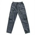 thumbnail image 4 of MIXUE Cargo Pants for Men Solid Color Zipper With Large Pocket Casual Loose Trendy Comfortable Busine Sport Trousers Outwear,Gray,L, 4 of 5
