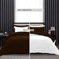 thumbnail image 2 of D.N.G. BEDDINGS 1 Piece Luxury Reversible Diamond Pattern Comforter Premium Super Soft, All Season 800 TC, 100% Egyptian Cotton Full/Queen Size Chocolate/White Solid Color, 2 of 7