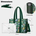 thumbnail image 5 of Teacher Tote Bag,Green Dinosaurs Palms Volcanoes Pattern Teacher Utility Tote Bag,Large Work Tote Bags for Women with Multiple Pockets,Top Zipper Closure,13.8x10.6x6.7 Inch, 5 of 5