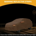 thumbnail image 3 of Unique Bargains 1 Pc Universal Car Cover Waterproof All Weather Automotive Outdoor Anti-UV Sun Rain Protection Full Exterior Cover Aluminum Film Cotton Orange for SUV Length 182" to 190", 3 of 5