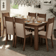thumbnail image 2 of Conjunto Comedor Madesa Jaíne Mesa con 6 Sillas Marrón/Crema Madesa XB044905ZXT, 2 of 9