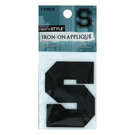 Next Style Single Embroidery Letter, "S", Black