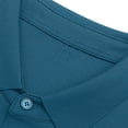 thumbnail image 5 of WREESH Men's Casual Solid Henley Shirts Summer Weight Short Sleeve Outdoor Shirt a Daily Essential with Button Detail Blue, 5 of 8