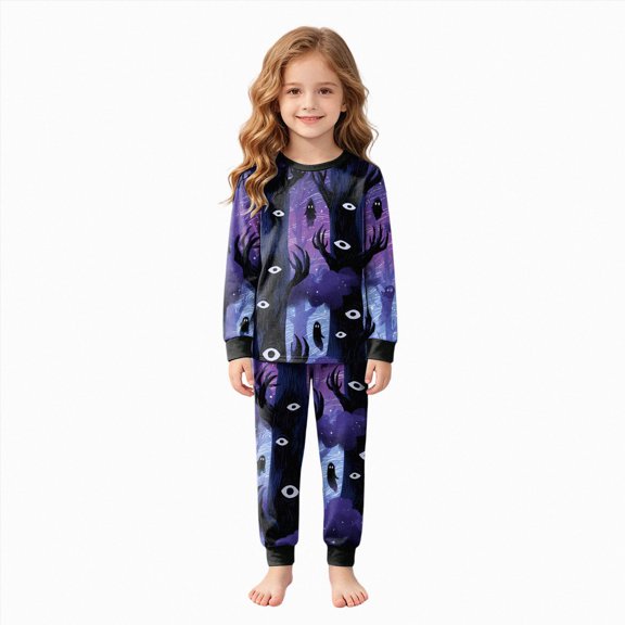 KPVEVIQ Halloween Pajamas Kid Boys/Girls Skeleton Print Clothes Long Sleeve 2pc Tee/Pants Pjs Set Toddler Holiday Sleepwear Outfits,3-4 Y