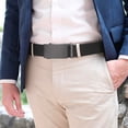 thumbnail image 5 of Sendefn Men's Leather Belt Automatic Ratchet Buckle Slide Belt for Dress Casual Trim to Fit with Gift Box, 5 of 6