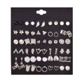 thumbnail image 1 of Juego de 30 pares de pendientes de moda con diseño geométrico de perlas y flores con múltiples elementos y orejas de diamantes cuadrados de aleación, buen material, embalaje elegante, 1 of 6