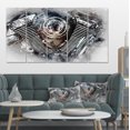 thumbnail image 1 of Motorcycle Engine Aquarelle - Impression sur Toile Contemporaine, 1 of 3