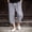 Gray, variant on WWV Men Capri Pants Mens Cropped Pants Pocket Drawstring Elastic Waist Trousers Solid Color Fashion Regular Fit Vacation Party Cotton Linen Pants Beige L