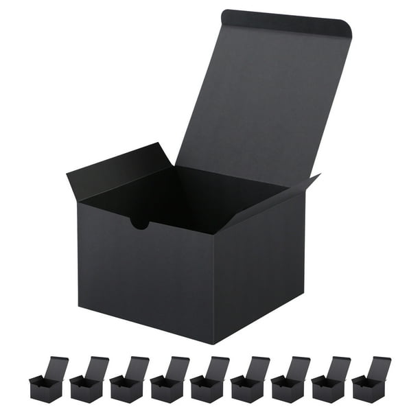PKGSMART 10 Small Gift Boxes with Lids, Black Gift Boxes Bulks for