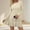 Beige, variant on Womens Crew Neck Long Sleeve Dresses Solid Color Casual Dress Swing Flowy Daily wear Fall Winter Clothes Outdoor Office Outfits