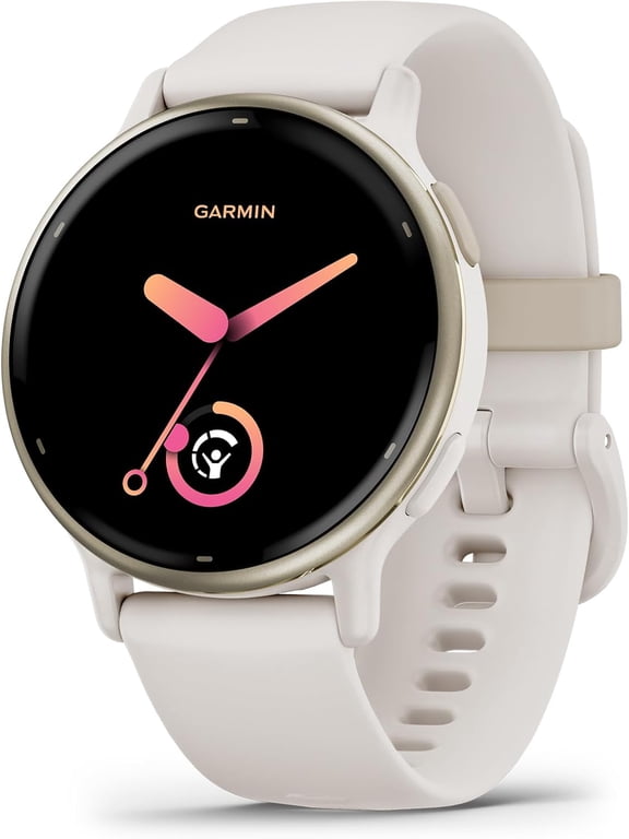 Restored Garmin vívoactive 5 Fitness-Tracking Smartwatch with Aluminum Bezel and Silicone Band, Ivory