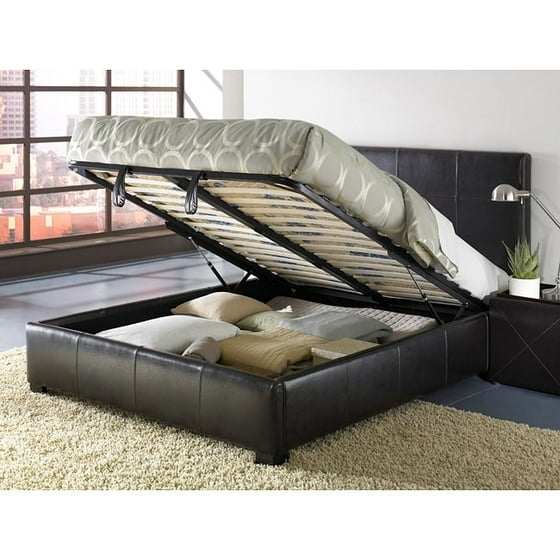 Domusindo Leather King Size Lift Storage Bed Com