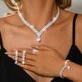 thumbnail image 2 of AEXTO Elegant Crystal Statement Necklace and Earrings Set – Sparkling Rhinestone Choker with Matching Drop Earrings for Wedding, Prom, or Formal Events – Silver Tone Bridal Jewelry Gift, 2 of 9