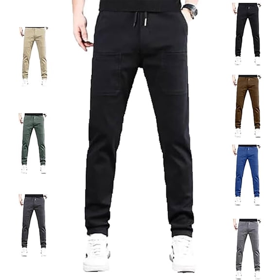 Men's High Elasticity Multi Pocket Casual Pants Loose Fit Breathable