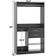 thumbnail image 7 of Homieasy 40'' W Closet System with Wooden Drawers and Hanging Rods, Black, 7 of 7