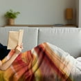 thumbnail image 3 of Abstract Soft Flannel Fleece Throw Blanket, Modern Contemporary Abstract Smooth Lines Blurred Smock Art Flowing Rays Print, Cozy Plush for Indoor and Outdoor Use, 50" x 60", Orange Red, by Ambesonne, 3 of 5